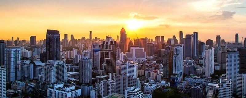 Vista panorâmica de Johanesburgo ao entardecer